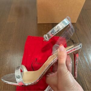 Christian Louboutin Silver Strappy Heels
